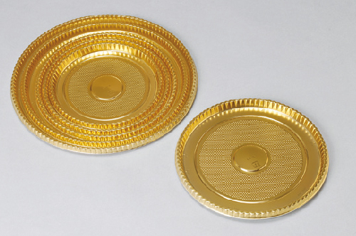 Xm丸型ゴールドケーキトレー 食品包装 印刷紙器 プラスチックの企画 製造 販売 三和包装資材株式会社